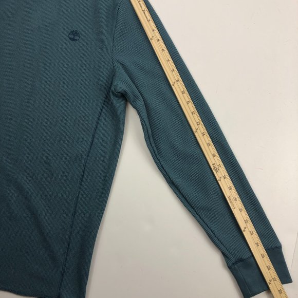 NEW -Timberland Cozy Thermal Long Sleeve Waffle Knit Muscle Henley Preppy Y2K - Picture 9 of 13